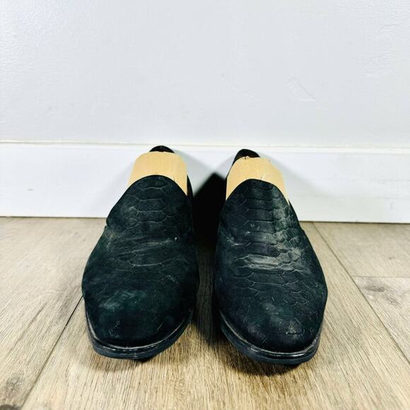 Jeffrey Campbell Black Suede Reptile Print Womens Loafers Size 8.5 - Picture 9 of 10